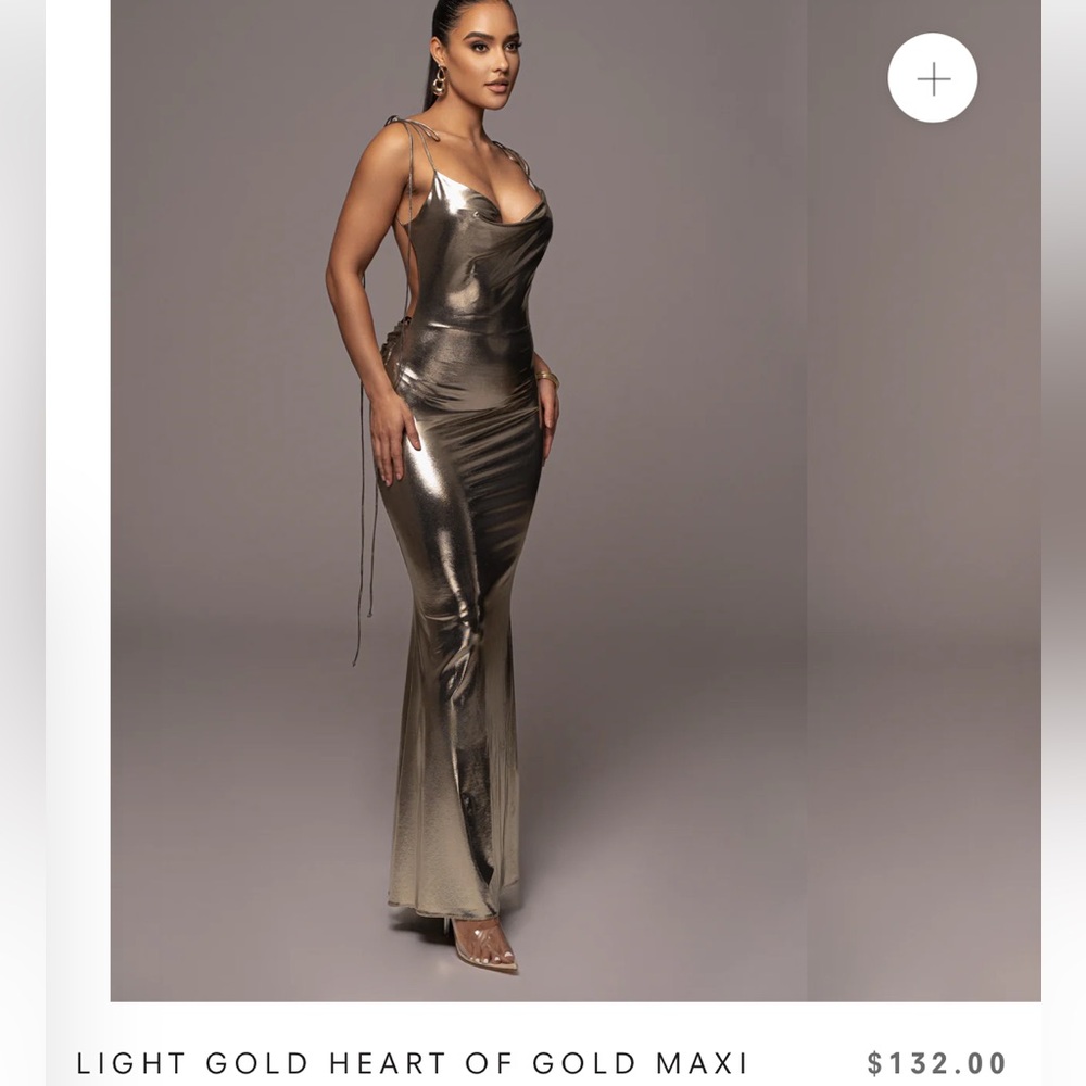 NWT Jlux label open back gold/silver dress